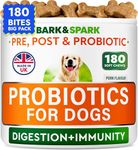 BARK&SPARK Advanced Dog Probiotics for Gut Health - Pre, Post & Probiotic Treats - Dogs Digestive Health Sensitive Tums Support - All Breeds & Ages - Probiotics for Dogs (180 Ct)
