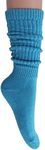 AWS/American Made Slouch Socks Cotton Scrunch Knee High Extra Long Heavy Socks (Turquoise, 1)