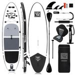 TIGERXBANG Stand Up Paddle Boards 10'6" x 32" x 6" with Premium SUP Board Accessories, Inflatable Paddle Boards for Adults/Kids with Double-Bladed Paddle, Kayak Seat, Defender-Pro Black