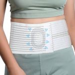 Wonder Care Polyester Umbilical White Hernia Belt Support Brace With 1 Removable Compression Pad For Men & Women