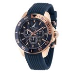 Nautica Men's NAPNOS305 One Blue Silicone Strap Watch, Rose Gold/Blue/Blue