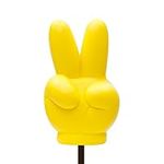 COGEEK Yellow Victory V-Finger Antenna Topper Ball EVA Foam Car Styling Roof Ornament (V-Finger)