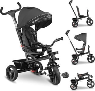 LIONELO Haari 2in1 Kids Tricycle Stroller for toddlers 1-5 Years Up to 25kg Parent steering control Swivel seat Three wheeler Bike Harness Canopy Basket Cup Holder Robust frame Durable Wheels