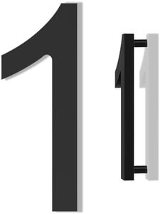 DEWEL House Numbers for Outside, 6 Inch Modern Floating Address Numbers for Farmhouse, Street, Front Door, Weatherproof, Easy to Install with Template (Black House Number 1)