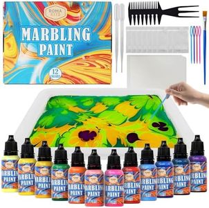 ROMA KITS Pinturas de agua con efecto mármol, kit de manualidades y pinturas, regalo para niños a partir de 6 años. Se divierten a la vez que estimulan su creatividad.