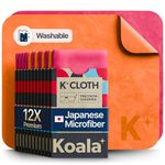 Koala Lens Cleaning Cloth | Japanese Microfiber | Glasses Cleaning Cloths | Eyeglass Lens Cleaner | Eyeglasses, Camera Lens, VR/AR Headset, and Screen Cleaning | Pink & Orange (Pack of 12)