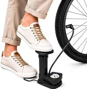 Portable High Pressure Foot Air Pump with Heavy Compressor Cylinder & Pressure Gauge for Bicycle, Car, Motorbike, Football, and Tubeless Tyres | Durable Floor Cycle Pump – Black (Cycle & Bike)