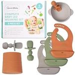 Upward Baby Led Weaning Supplies - Suction Plates for Baby - Spoons Self Feeding 6 months Suction Bowls, Silicone Cup & Plates, Toddler Plates & Bowls Set Eating - First Stage BLW Utensils 6-12 Months