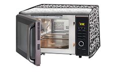 Stylista Microwave Oven Cover for Haier 20 L Convection HIL2001CSPH Floral Pattern Grey