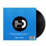 BMC 50 Vinyl Record Inner Sleeves for 7 Inch 45 RPM EP | Blue Paper Sleeves for Premium Storage - Archival Quality | Easy Viewing Album Protection Covers for Single Double & Gatefold Collection