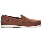 Sebago Frank Boat Roughout Loafers for Men- Handsewn Roughout Leather Shoes with Leather Sock Lining and Non-Marking, Non-Slip Siped Rubber Soles, Dark Brown, 9.5 UK