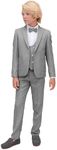 Lilax Boys Formal Slim Fit Suit Set Outfit Dresswear Suit Set (6, Light Gray)