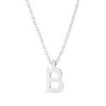 PAVOI 14K White Gold Plated Initial Necklace | Letter Necklaces for Women | B Initial