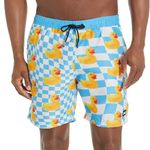 NEFF Men's Tile Sp22 Hot Tub Shorts Board, White/Blue Ducky, XL