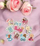 Chocozone Baby Girl & Baby Boy Decorations for Baby Shower Hampers Decorations Basket 3D Gift Wrap Stickers (Pack of 50)