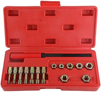 CMTOOL Metric Thread Chaser Set 15Pcs Thread Cleaning Tool Restorer Kit Thread File Tap and Die Set Metric and Standard M6x1.0 M8x1.25 M10x1.25 M10x1.50 M12x1.25 M12x1.50 M12x1.75 Thread Repair Tool