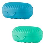 Urbane Home Saop Holder For Bathroom|Portable Plastic Self Draining Soap Holder|Leakproof Soap Box For Bathroom,Outdoor Camping,Traveling|Pack of 2 (Multicolor)