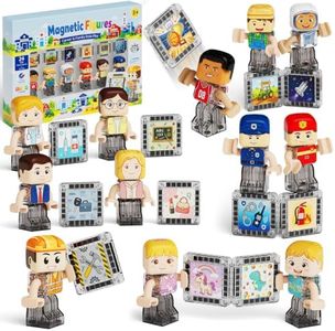 burgkidz Magnetic Figures for Tiles: 24PCS Role Play & Story Set