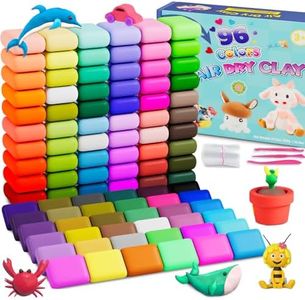 EDIFON Air Dry Clay 96 Colors, Modeling Clay for Kids, DIY Molding Clay Starter Kit with Sculpting Tools, Ideal Gift for Kids
