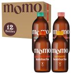 12 x Fresh 330ml Bottles MOMO Kombucha Drink Organic - Kombucha Tea Probiotic Drink - Variety