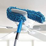 SIX SIGMA Microfiber Feather Duster with 15-100 Inches Expandable Pole Handle, Wet or Dry Duster, Washable Dust Cleaner Mop for High Ceiling Fans, Window Blinds, Furniture