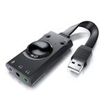 CSL - USB mini sound card - external - Virtual Surround Sound - for computer notebook tablet PC Macbook - Plug and Play - Windows 10 and Windows 11 compatible - black