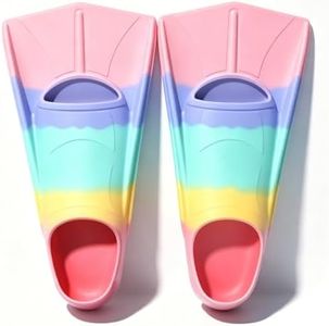 DASIAUTOEM Kids Swim Fins, Short Kids Fins Youth Swimming Flippers for Lap Swimming Training for Children Girls Boys Beginners