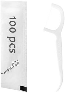Eyxformula 100 Count Individually Wrapped Floss Picks – Travel Size Toiletries Dental Flossers for Daily Teeth Cleaning, Oral Care, Fresh Breath, Single Floss Sticks for Guest Bathroom, Hotel, Wedding