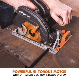 Evolution R185CCS Circular Saw – 185mm, TCT Blade, 64mm Depth, 230V