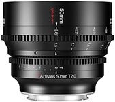 7artisans 50mm T2.0 Large Aperture Full Frame Cine Lens Compatible for Sony E-Mount, Manual Focus Low Distortion Cinema Lens Mirrorless Cameras for Sony A7 Series FX3 A7S3 A7M3 A7R3 A7M4, Black