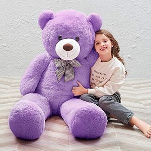 MaoGoLan 55 Inch Giant Teddy Bears Big Cute Plush Teddy Bear Huge Life Size Teddy Bear Large Stuffed Animal Toys Girlfriend Children Purple