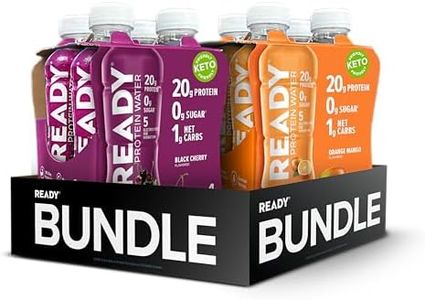 Ready® Protein Water – 20g Whey Protein Isolate, Zero Sugar, Low-Calorie Sports Drink for Hydration & Recovery – Electrolytes, Essential Amino Acids –4ct Black Cherry + 4ct Orange Mango, 16.9 fl oz Bottles (8-Pack)