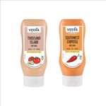 Veeba Salad dressings Combo - Chipotle Southwest, 300g and Thousand Island Dressing, 300g - Pack of 2