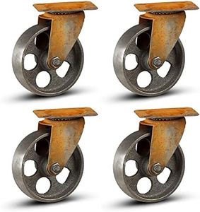 Roulette Charge Lourde - Métal Vintage Roulettes pour Meubles 75mm - Roues pivotantes rustiques de couleur en métal - Ensemble de 4 - Capacité de 4x80KG / 320KG