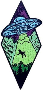 Beam Me Up X-file UFO Alien Patch Embroidered Applique Iron On Sew On Emblem