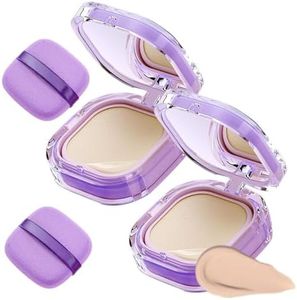 Full Coverage Creamy Foundation, 2026 New 24h Long-Lasting Waterproof Matte Finish, High Coverage Blemish-Free Base for Oily Dry Combination Skin Travel-Friendly Compact All Skin Types (Natural *2)