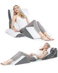 Forias 4pcs Wedge Pillow Set for Acid Reflux Relief Orthopedic Wedge Pillow Headboard Adjustable Bed Wedge Pillow for Sleeping Post Surgery Back Legs Pain Snoring Sleep Apnea GERD