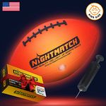 NightMatch Light Up Football - INCL Ball Pump and Spare Batteries - Inside LED Lights up When Kicked - Glow in The Dark Football/Ballon de Futbol (Orange - Size 3 (Small))