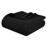 All Season Luxurious 100% Cotton Blanket Full/Queen, Black