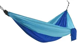 Outlery Camping Hammock - Portable Hammock with Tree Straps and Carabiners - Durable Triple-Stitched Seams Outdoor Hammock for Backpacking, Camping, or Backyard Lounging and Relaxation - Blue