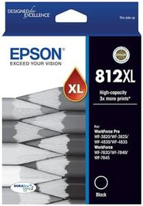 Epson 812XL - High Capacity - Ultra Black Ink Cartridge for XP-5100 WF-2860, Single Pack, C13T05E192