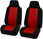 FH Group FB102RED102 Classic Cloth 3D Air Mesh Front Set Bucket Auto Seat Cover, Set of 2, Red