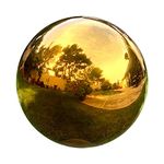 Lily's Home Stainless Steel Gazing Globe Mirror Ball, Colorful and Shiny Addition to Any Garden or Home. Gold (8 Inch)