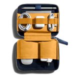 DailyObjects Leather Large Travel Digital Electronic Accessories Storage Bag,Portable Gadget Organizer Case,Tech Kit Pouch For Cables,Drive,Charger,Adapters,Power Bank,Charger Wire Organizer (Blue)