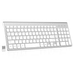 cimetech Wireless Keyboard, 2.4G Full Size Slim Compact Computer Keyboard with 12 Hotkeys, Silent Portable Ergonomic Keyboard with 10 M Range Compatible with Mac, PC, Desktop, Laptop (Sliver)