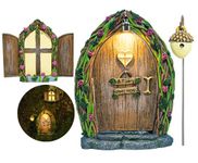 Opening Fairy Door and Window with Light, Fairy Doors for Trees Outdoor, Fairy Door, Fairy House Kit, Fairy Garden Decor, Fairy Doors, Fairy Garden Decor, Fairy Garden Decorations, Garden Fairy