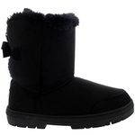 Holly Womens One Bow Tall Classic Waterproof Winter Rain Snow Boots - Black - 9-42 - AEA0238