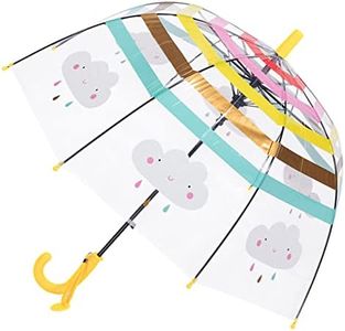 CYBYQ-Family Kids Clear Umbrellas for Rain Dome Bubble Umbrella Windproof for Kids Boys and Girls (Rainbow-Yellow)