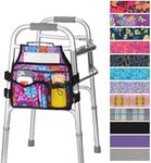 supregear Side Walker Bag, Walker Accessories Bag w/Cup Holder, Folding Walker Basket Waterproof Walker Organizer Caddy Pouch for Most Walker with Side Bar for Seniors, Elderly, Double Sided