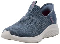 Skechers Women's Hands Free Slip Ins Ultra Flex 3.0 Smooth Step Sneaker, Slate, 7.5